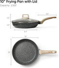 CAROTE Non Stick Frying Pan Skillet, Nonstick Granite Fry Pan with Glass Lid, Egg Pan Omelet Pans, Stone Cookware Chef's Pan, PFOA Free (Classic