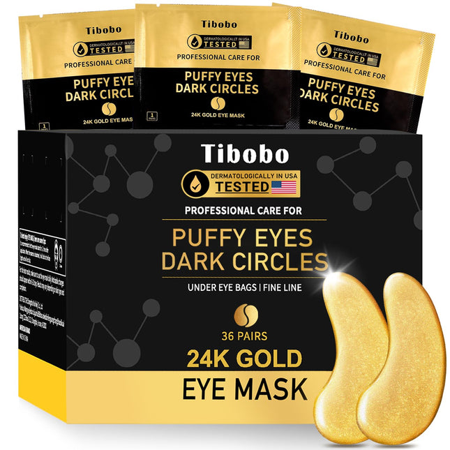 Under Eye Patches (36 Pairs) - 24K Gold Eye Masks Enriched with Abundant Collage
