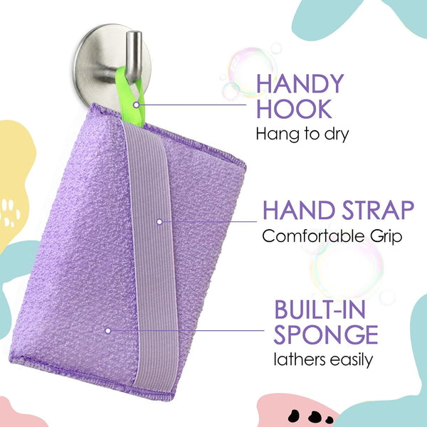 Evridwear Exfoliating Body Scrubber 3 Pack | Exfoliating Bath Sponges for Shower, Body Scrub Exfoliator, Rough Loofah Pads for Men Women, Dead