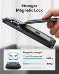 ESR Upgraded for Magsafe Wallet, 5 Card Holder with Adjustable Stand, Secure Grip Finger Loop, Magnetic Wallet for Iphone 16/15/14/13/12, Not for