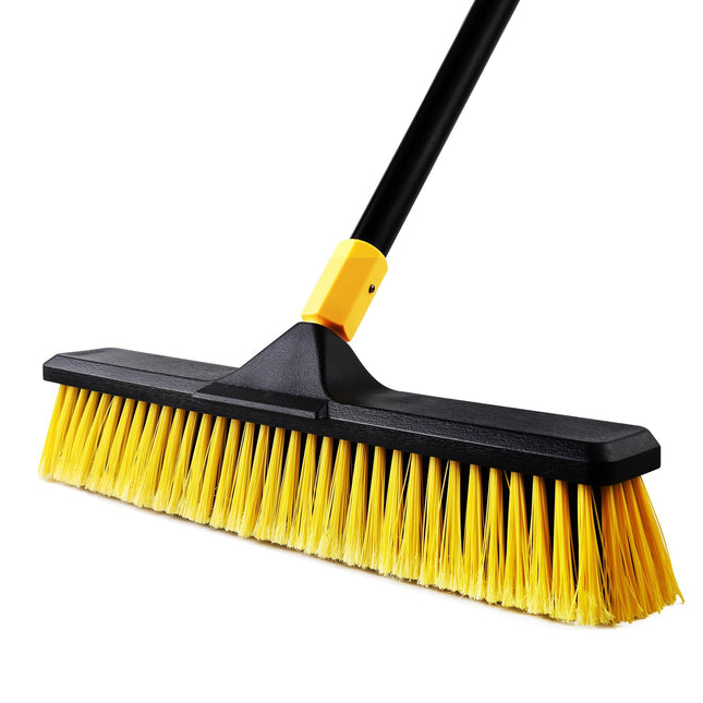 Yocada 18 Inch Push Broom Heavy-Duty Outdoor Commercial Broom Brush Stiff Bristl