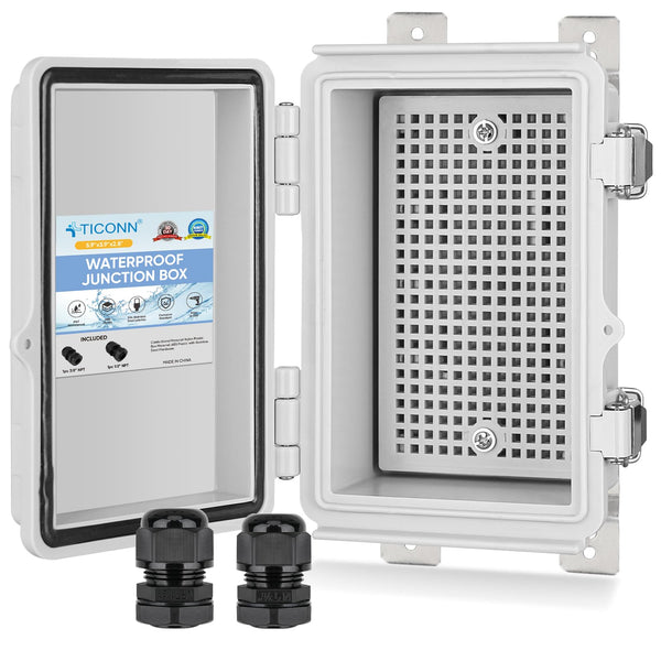 TICONN Outdoor Electrical Box Waterproof, ABS IP67 Junction Box Enclosure 5.9"x3.9"x2.8" Off-white