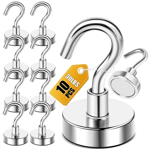 DIYMAG Magnetic Hooks, Strong Magents 10 Pack 30lbs for Cuise Cabins Ship | 2026 Ship Essentials Heavy Duty Strong Refrigerator Fridge Magnets for