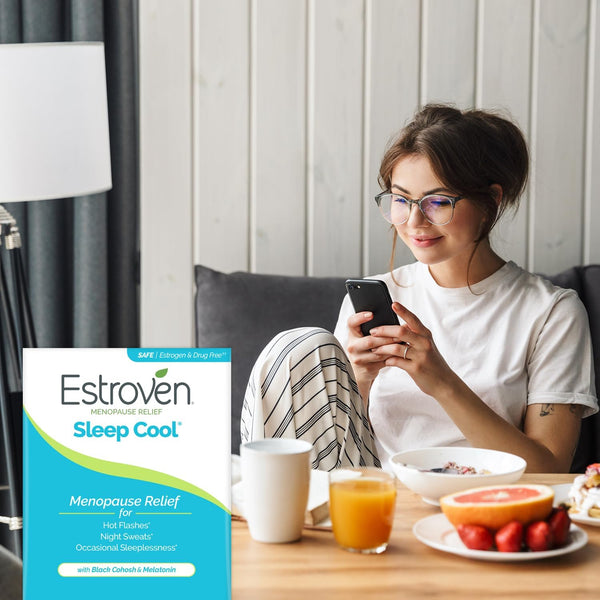 Estroven Sleep Cool for Menopause Relief, 30 Ct, Sleep Support Supplement With Clinically Proven Ingredients to Relieve Menopause Symptoms plus