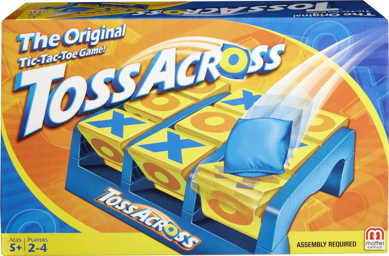 Mattel Games Toss Across Indoor Outdoor Game for Ages 5+, 2-4 Players | Get 3-in-a-Row Bean Bag Throwing Tic-Tac-Toe Game, Active Play for Family