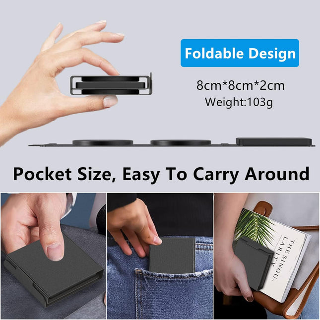 [Dual 15W] Foldable Fast Wireless Charger, 3 in 1 Travel Magnetic Wireless Charger, Wireless Charging Pad Compatible wit
