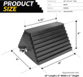MaxxHaul Rubber Wheel Chock 2 Pack, Large 10" x 8" x 6" Heavy Duty Tire Stop with Non Slip All Weather Grip, Oil Resistant Rubber Block with Steel
