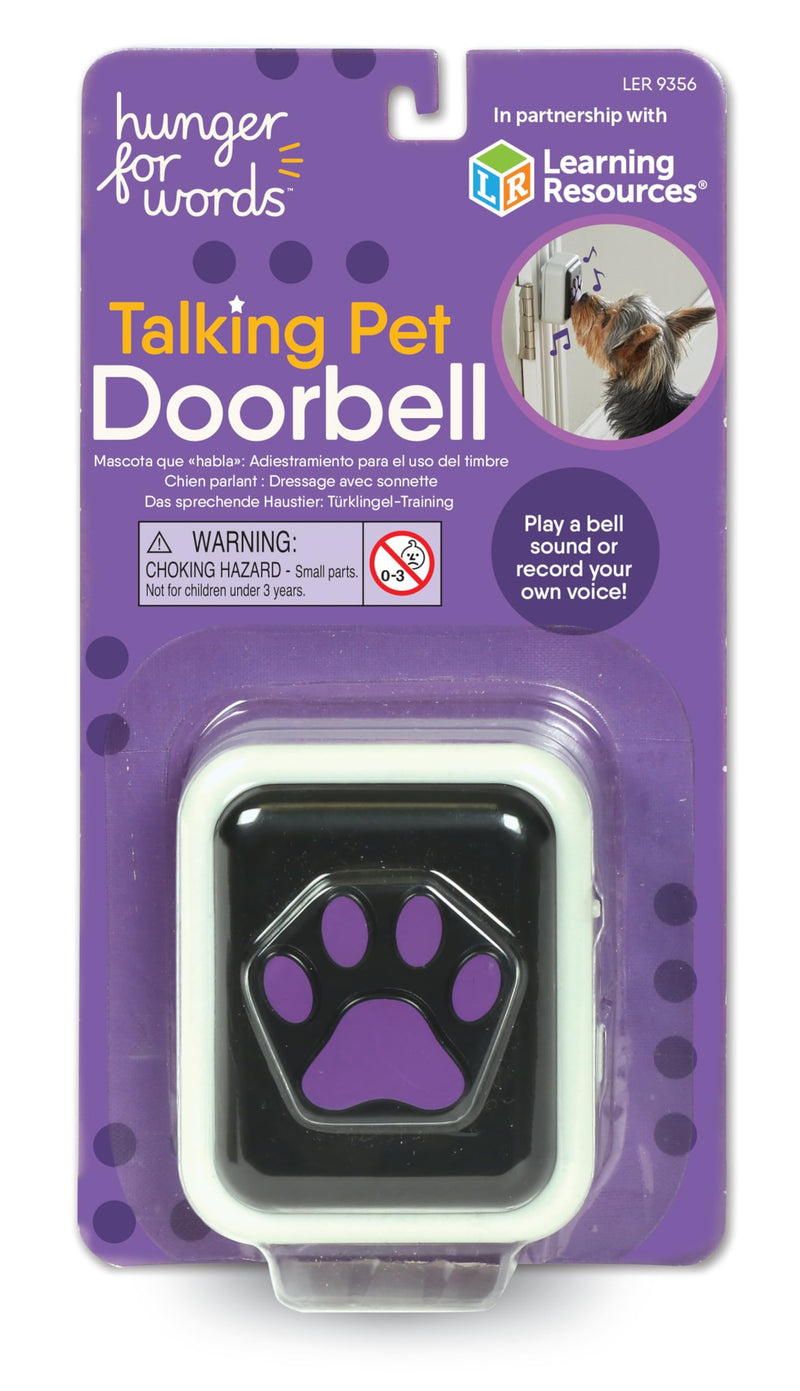 Hunger for Words Talking Pet Doorbell - Potty Training Door Bell, Dog Training Tools, Puppy Must Haves, Puppy Buttons, Potty Train Bell for Dogs,