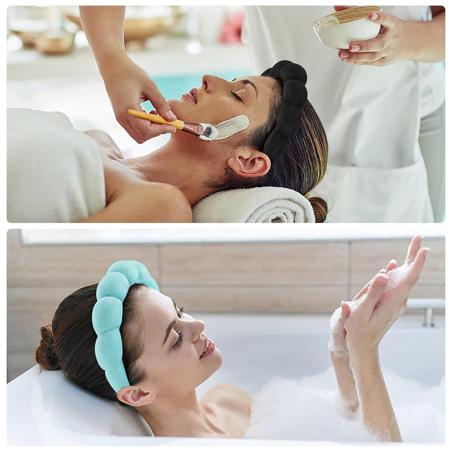 Spa Headbands for Washing Face or Facial, Set of 2 Skincare Headbands, Terry Clo