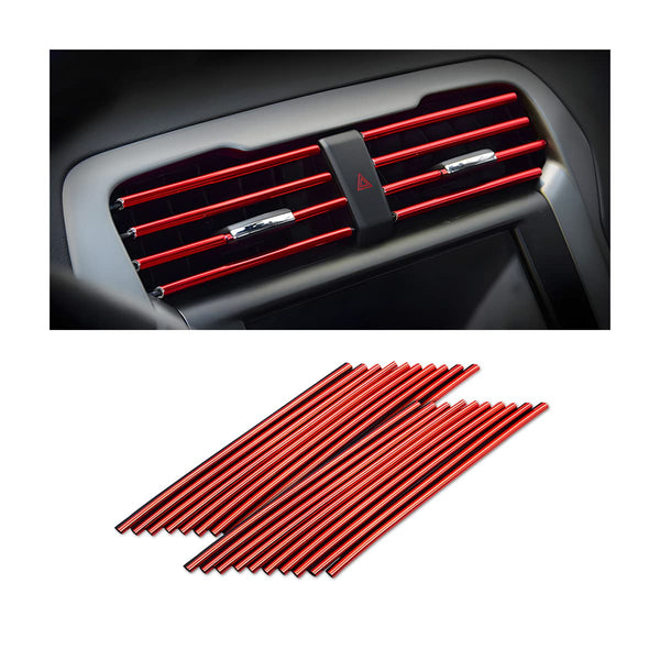 20 Pieces Car Air Conditioner Decoration Strip for Vent Outlet, Universal Waterproof Bendable Air Vent Outlet Trim Decoration, Suitable for Most