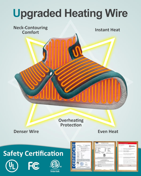 Heating Pad for Neck and Shoulder Pain Relief, Fathers Day Birthday Gifts for Dad from Daughter, Weighted Heated Wrap, 6 Heat Settings 2 Hours