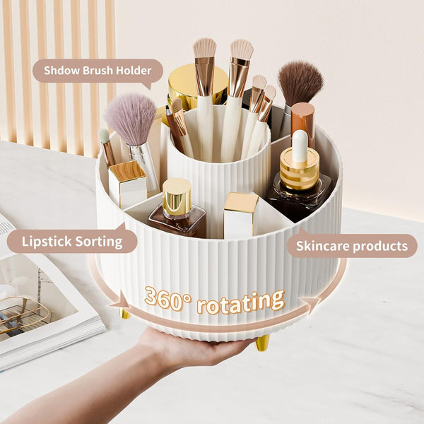 fanado 360° Rotate Makeup Brush Holder Organizer, Makeup Organizers Countertop, Makeup organization and Skincare Storage for Vanity, Desktop,