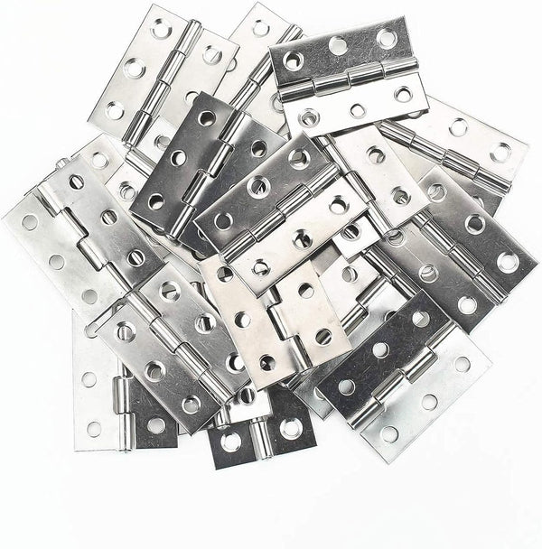 20Pcs Stainless Steel Folding Hinge 2 inch Door and Window Hinge is assigned 120 Screws