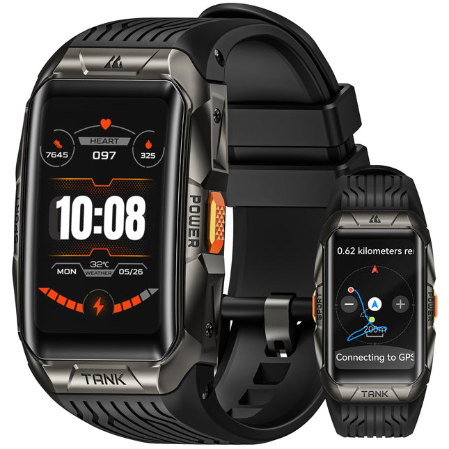 KOSPET Tank X2 Ultra GPS Smart Watch, 3D Curved Glass, Stainless Steel Unibody, 6 Satellite Positioning, Compass, 50M Wa