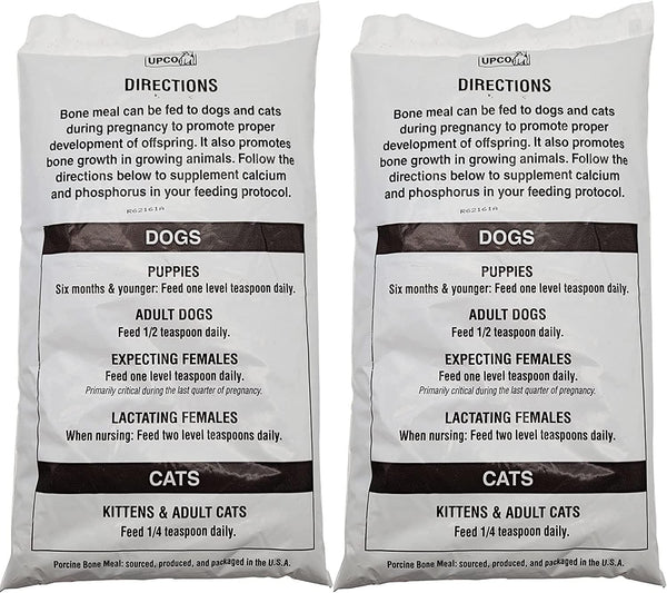 Bone Meal Steamed Powder for Dogs and Cats 2 Pack Total 2 Pounds from Upco Bone Meal Made in USA