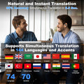 AI Translation Earbuds, 144 Languages, Real-time Two-Way Earbuds, 3-in-1 Wireless Translator Earbuds, for Travel Business and Learning(Black)