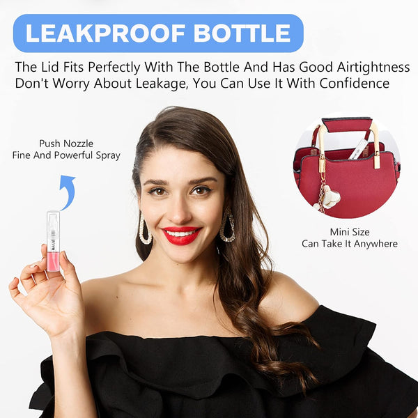Mini Spray Bottle, Clear Plastic Empty Sample Containers, Fine Mist Perfume Travel Refillable Spray Bottle Perfume Atomizer Small Portable Bottle