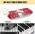 Cute Snowman Santa Piano Keyboard Dust Cover Piano Music Keyboard Dirt Proof Cover Durable Electronic Keyboard Cover Anti-Scratch Piano