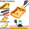 2 Packs Power Wheel Adapter for Dewalt 20V Battery Adapter Power Wheel Battery Converter Kit with Fuses & Wire Terminals, 12AWG Wire, Power