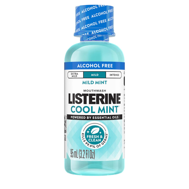 Listerine Cool Mint Alcohol Free Mouthwash, Mild Mint, 3.2 fl. oz/95 mL 3.2 Fl O