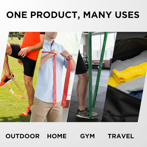 THERABAND CLX Resistance Band with Loops, Fitness Band for Home Exercise and Full Body Workouts, Portable Gym Equipment, Gift for Athletes,