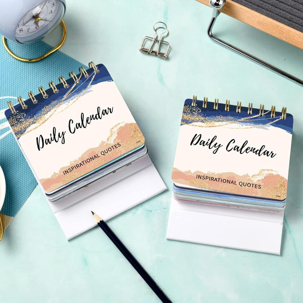 Motivational Calendar - Undated Perpetual Flip Desk Calendar For Daily Schedule with Inspirational Quotes, 5.5" x 4.8", Inspirational Gifts &