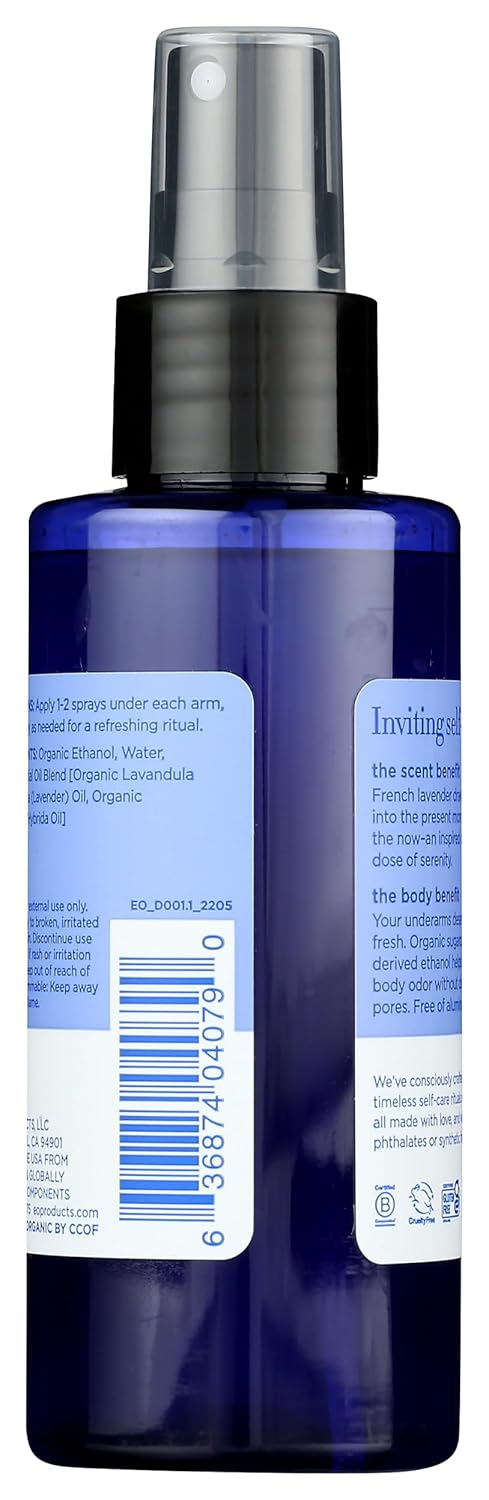 EO Organic Deodorant Spray, Lavender, 4 Oz