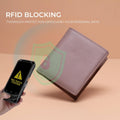 Bveyzi Ultra Slim Small RFID Wallet for Women, Leather Tiny Thin Bifold Pocket Ladies Wallet Dark Pink