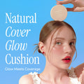 Natural Cover Glow Cushion Foundation | Satin Radiant Finish | Korean Foundation Makeup | Long-Lasting Natural Coverage | for All Skin Types 0.42