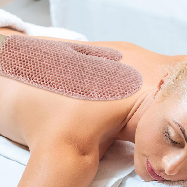 Honeycomb Exfoliating Bath Gloves - Microfiber for Enhanced Blood Circulation & Soft, Smooth Skin - Exfoliating Shower Mitt Sponges for All Skin