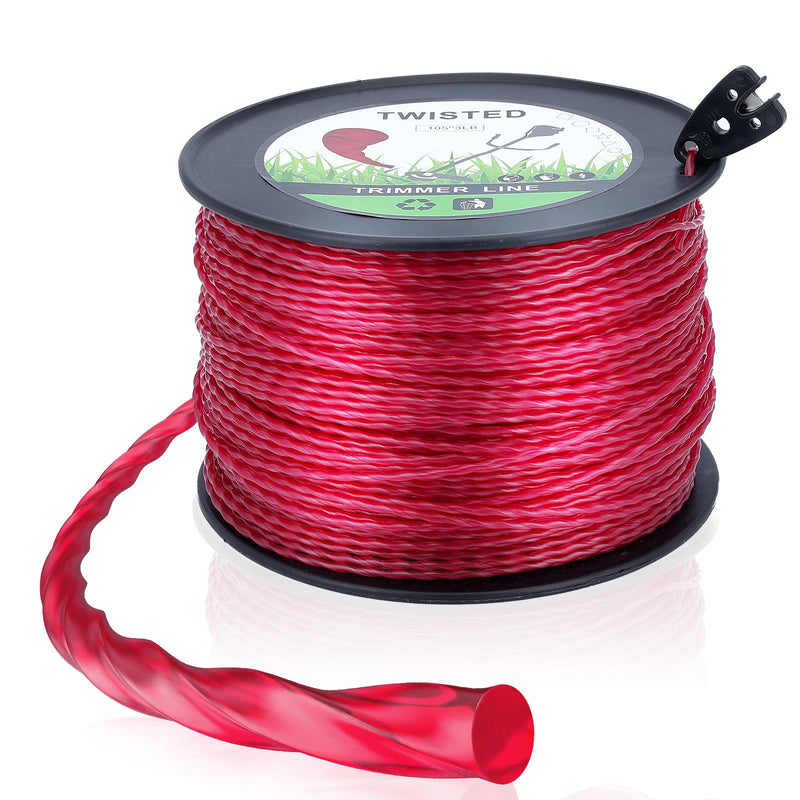 Dalom 105 Trimmer Line Round Twist Heavy Duty Weed Wacker String .105-Inch-by-690-ft Includes Cutting Tool Weed String Trimmer Line 2.7 mm 3LB 3