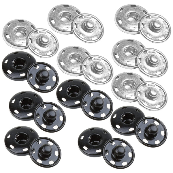 JOSDIOX Large Snaps for Sewing Big Sew on Snap Large Buttons 12 Sets Big Metal Snap Fastener Buttons Press Button for Sewing Clothing Silvery and