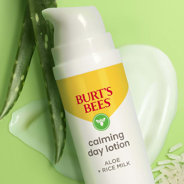 Burt'S Bees Calming Day Face Lotion with Aloe and Rice Milk, Soothing Face Lotion for Sensitive Skin, 98.9 Percent Natural Origin Skin Care, 1.8