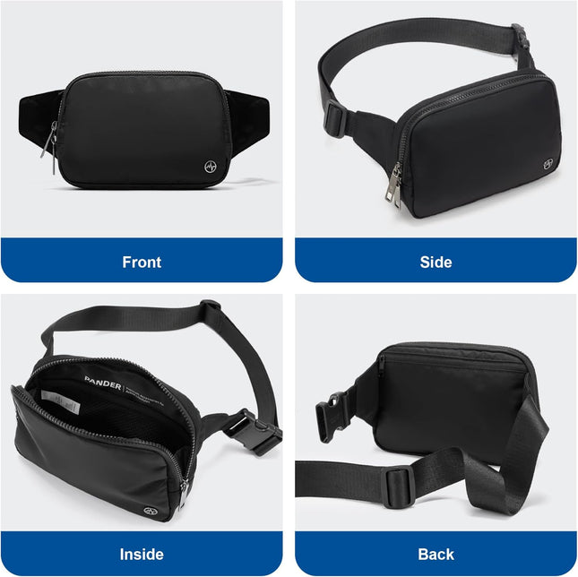Pander Belt Bag Large 2L, Waterproof Everywhere Fanny Pack Purse for Women and M