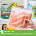 SPLF 6 Pack Reusable Gallon Freezer Bags Dishwasher Safe, BPA FREE Reusable Food Storage Bags, Extra Thick Leakproof Silicone Free 1 Gallon Bags