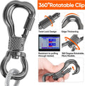 Tresbro 15FT Reflective Tie Out Cable for Dogs Up to 250 Pounds, Steel Wire Lead Leash Cable with Stainless Dual Fix Buckle, Lightweight and