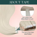 Easyouth Blonde Tape in Hair Extensions Human Hair White Blonde Human Hair Extensions Tape in 20pcs 14 Inch Softness Hair Extension Tapes in for