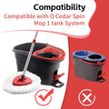 Spin Mop Head, Base, Handle Replacement for O-Ceda Easywring Microfiber Spin Mop, 2 Microfiber Mop Refills, 1 Triangle Mops Head Cover and 30-58In