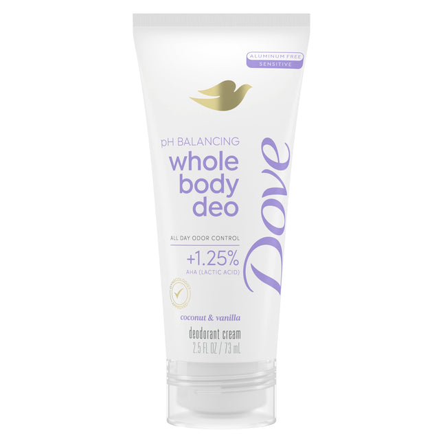 Dove Whole Body Deo Aluminum Free Ph Balancing Cream Deodorant Coconut & Vanilla
