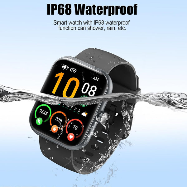 Smart Watch for Men Women, 1.96" Fitness Tracker Running Watch (Answer/Make Call), IP68 Waterproof, Pedometer, Sleep/Step/Activity/Heart Rate