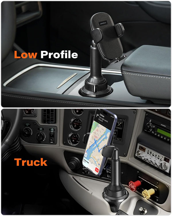 Apps2Car Universal Car Cup Phone Holder | Quick Extension Long Arm | 360ÃÂ° Swivel | Adjustable for Iphone, Samsung, Google, and All Smartphones |