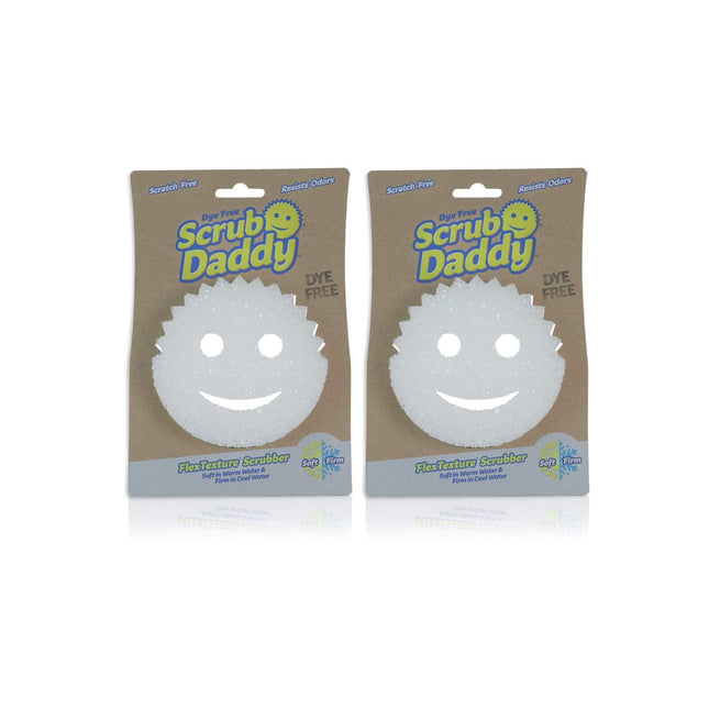 Scrub Daddy Sponge - Dye Free - Scratch-Free Scrubber for Dishes and Home, Odor Resistant, Soft in Warm Water, Firm in C