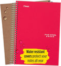 Five Star Spiral Notebook, 1 Subject, College Ruled Paper, 100 Sheets, Colored Small Note Book, Lined Paper, Home School Supplies for College
