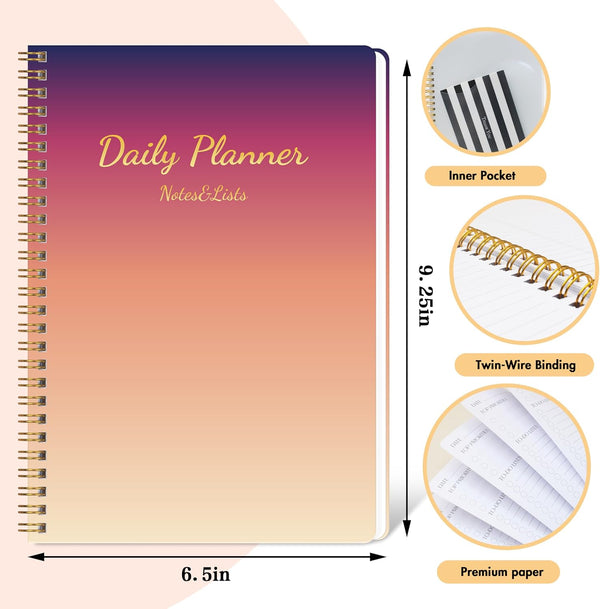 TREES Undated Daily Planner, 80-Day To-Do List with Hourly Schedule | Day-on-a-Page Agenda for Hourly Schedules, Priorities, Tasks and Notes,