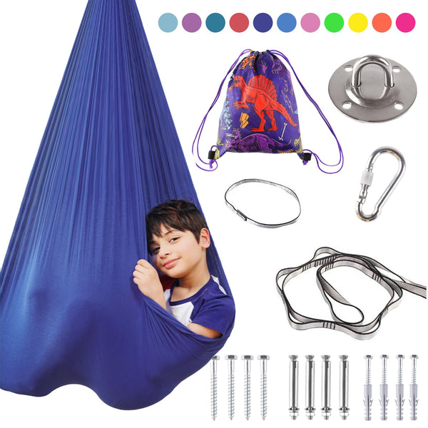 Indoor Therapy Sensory Swing for Kids, Special Needs Joy Cuddle Ceiling Snuggle Swings, Outdoor Room Adjustable Fabric Hammock for Children Child