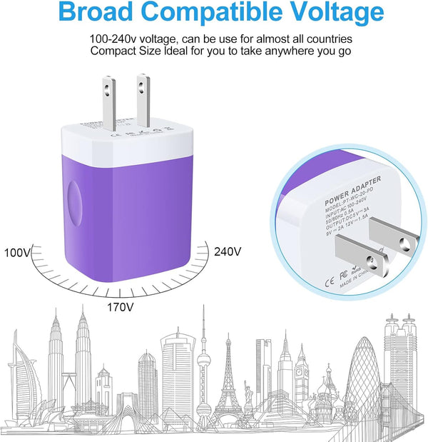 Type C Charger 20W Super Fast USB C Charger Block with 6FT Android Phone Charger Cable Fast Charging for Samsung Galaxy Z Flip 6 5 4 3/Z Fold SE 6