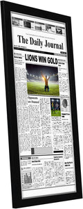 Americanflat 11x22 Newspaper Frame with Polished Plexiglass - Display for Assorted Media Articles - Signature Collection - Modern Picture Frame