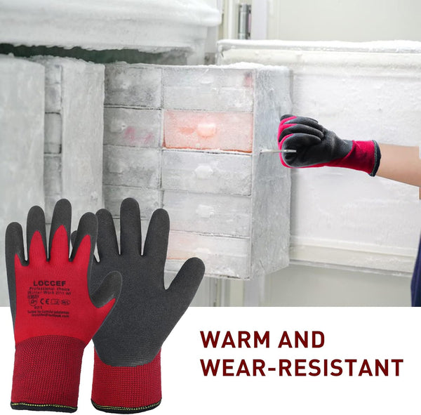 LOCCEF 2 Pairs Winter Work Gloves Men Women, Thermal Freezer Gloves Small (Pack of 2)
