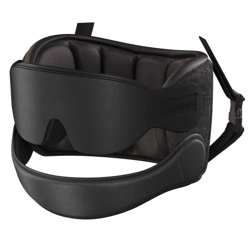 SARISUN Airplane Pillow Combo with Chin Strap, Travel Pillows for Airplanes with Sleep Eye Mask, Plane Pillow for Long Flights, Car Road Trip,