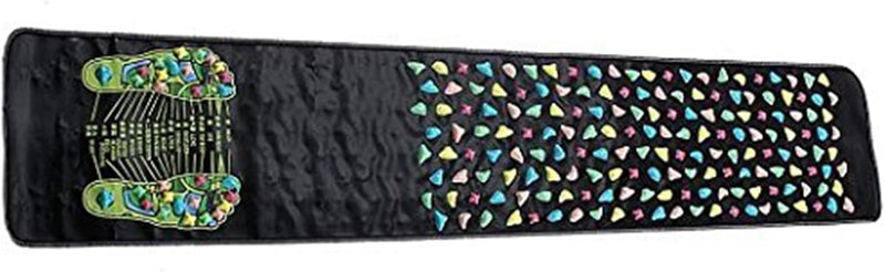Joyzan Foot Massage Mat, Reflexology Leg Pain Walk Stone Road Acupoint Anti Slip Rock Foldable Particle Pressure Point Pad Long Sitting Elderly